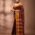 Maroon bengal tant pure cotton saree with yellow border