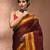 Maroon bengal tant pure cotton saree with yellow border