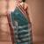 Teal bengal tant pure cotton saree with red border