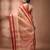 Beige bengal tant pure cotton saree with red border