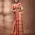 Beige bengal tant pure cotton saree with red border