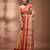 Beige bengal tant pure cotton saree with red border