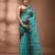 Mint green tant pure cotton saree with charcoal woven border