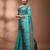 Mint green tant pure cotton saree with charcoal woven border