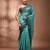 Mint green tant pure cotton saree with charcoal woven border