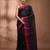 Midnight blue tant pure cotton saree with magenta woven border
