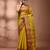 Yellow tant pure cotton saree with zari border