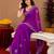 Purple soft shimmer chiffon embroidery work saree with unstitched blouse piece