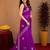 Purple soft shimmer chiffon embroidery work saree with unstitched blouse piece