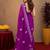 Purple soft shimmer chiffon embroidery work saree with unstitched blouse piece