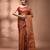 Brown tant pure cotton saree with zari border