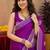 Purple soft shimmer chiffon embroidery work saree with unstitched blouse piece