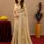 Gold soft shimmer chiffon embroidery work saree with unstitched blouse piece