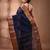 Navy blue tant pure cotton saree with zari border