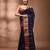 Navy blue tant pure cotton saree with zari border