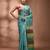 Sea green silk cotton handwoven soft jamdani saree