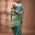 Sea green silk cotton handwoven soft jamdani saree