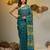 Teal silk cotton handwoven soft jamdani saree