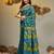Teal silk cotton handwoven soft jamdani saree