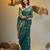 Teal silk cotton handwoven soft jamdani saree