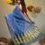 Sapphire blue silk cotton handwoven soft jamdani saree