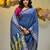 Sapphire blue silk cotton handwoven soft jamdani saree