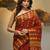 Red silk cotton handwoven soft jamdani saree