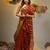 Red silk cotton handwoven soft jamdani saree