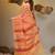 Peach silk cotton handwoven soft jamdani saree