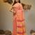 Peach silk cotton handwoven soft jamdani saree