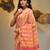 Peach silk cotton handwoven soft jamdani saree