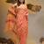 Peach silk cotton handwoven soft jamdani saree