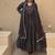 Festive black striped anarkali suit with dupatta and pant set