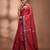 Pink tissue handwoven saree with zari woven temple borders