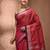 Pink tissue handwoven saree with zari woven temple borders