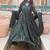 Festive green striped anarkali suit with dupatta and pant set