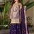 Purple designer embroidered top plazzo dupatta set for party and wedding