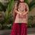 Pink designer embroidered top plazzo dupatta set for party and wedding