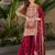 Pink designer embroidered top plazzo dupatta set for party and wedding