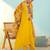 Women's mustard viscose embroidered a-line kurta set with dupatta and pant