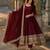 Maroon designer fendy cruse  party wear gown pant  and dupatta set