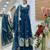 Blue  designer embroidered top plazzo dupatta set for party and wedding