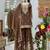 Brown designer embroidered georgette party wear sharara suit and dupatta set