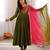 Premium green heavy neck embroidery anarkali suit set with dupatta & pant