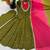 Premium green heavy neck embroidery anarkali suit set with dupatta & pant