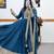 Blue designer embroidered georgette party wear gown and dupatta set