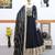 Black designer embroidered georgette party wear gown and dupatta set
