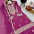 Pink designer embroidered georgette party wear sharara suit and dupatta set