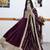 Wine designer embroidered georgette party wear gown and dupatta set