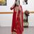 Red designer embroidered georgette party wear gown and dupatta set